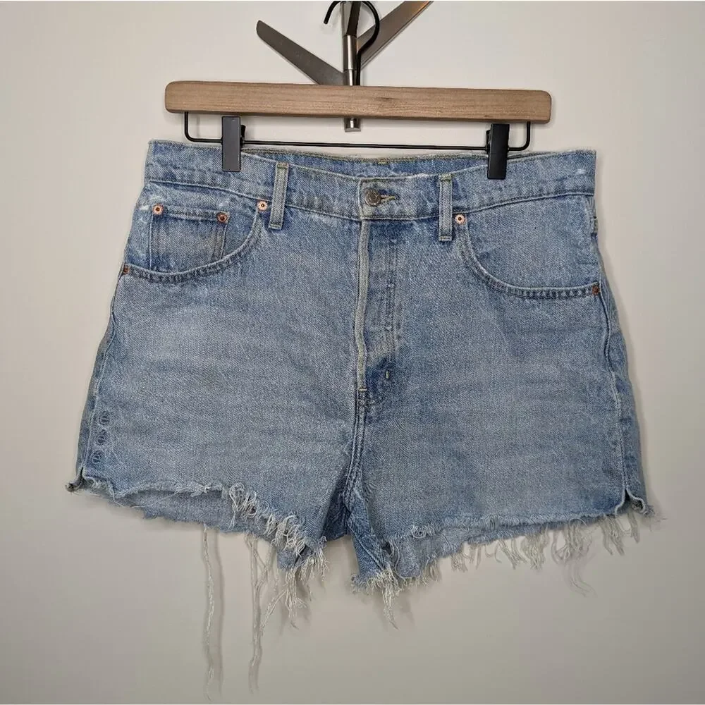 Etica Sydney Raw Hem Denim Shorts | Size 30